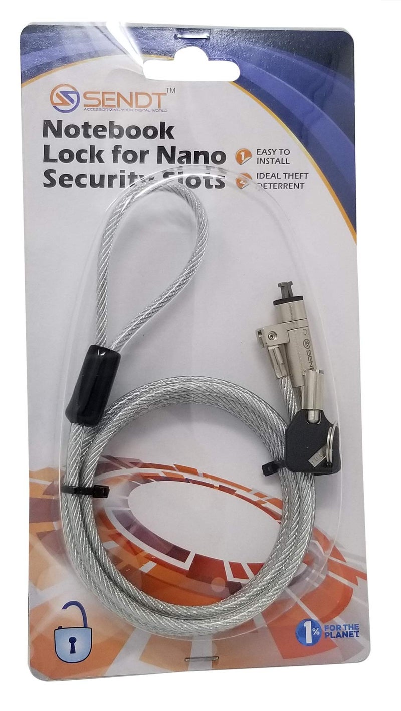 Sendt Silver Notebook Laptop Keyed Lock for Nano Security Slots - Image 2